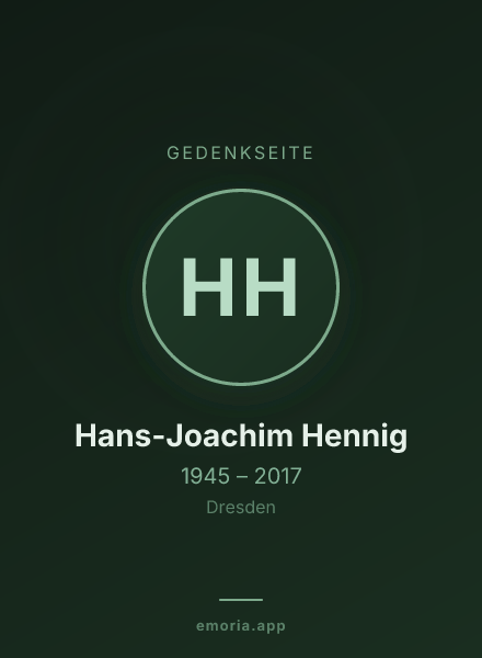 Gedenkportrait von Hans-Joachim Hennig