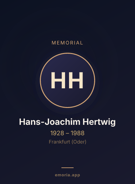Memorial portrait of Hans-Joachim Hertwig