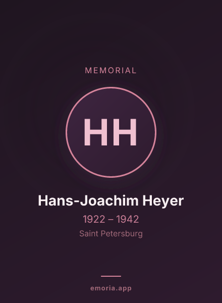 Memorial portrait of Hans-Joachim Heyer