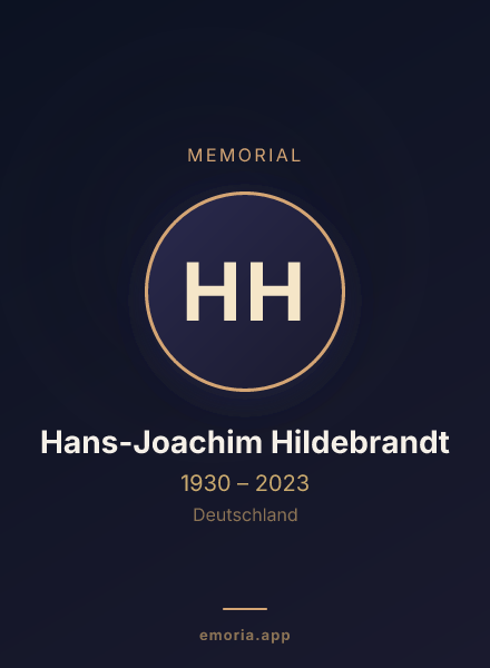Memorial portrait of Hans-Joachim Hildebrandt