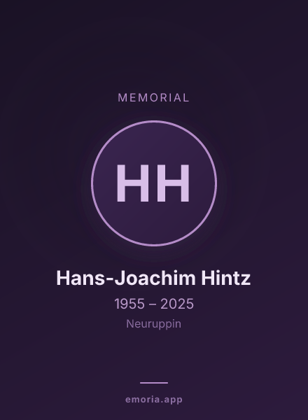 Memorial portrait of Hans-Joachim Hintz