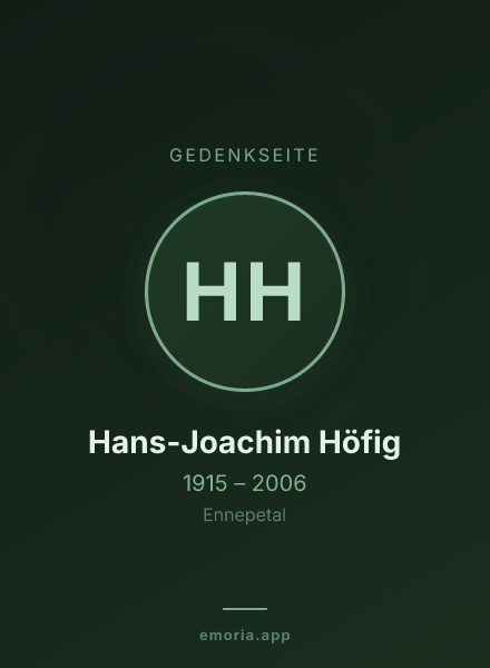 Gedenkportrait von Hans-Joachim Höfig