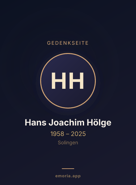 Gedenkportrait von Hans Joachim Hölge