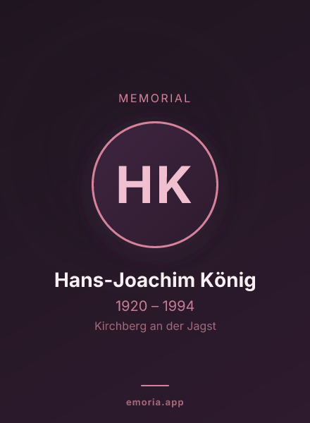 Memorial portrait of Hans-Joachim König