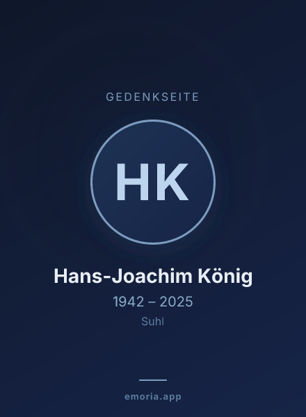 Gedenkportrait von Hans-Joachim König