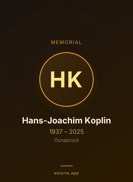 Memorial portrait of Hans-Joachim Koplin