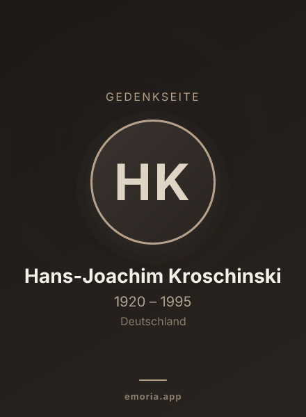 Gedenkportrait von Hans-Joachim Kroschinski