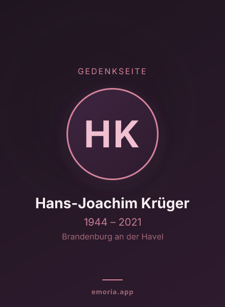 Gedenkportrait von Hans-Joachim Krüger