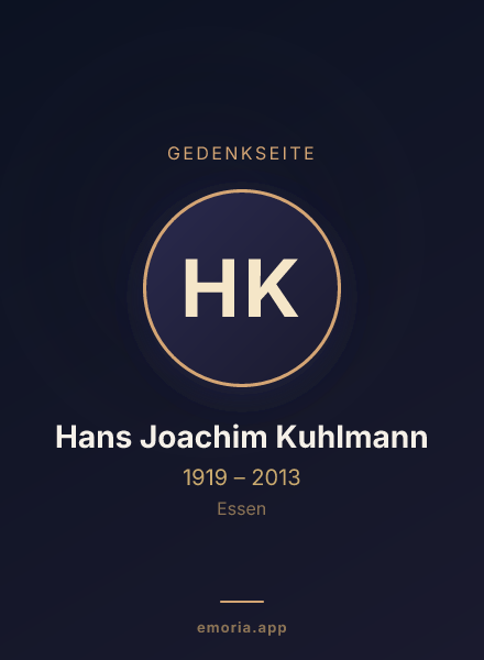 Gedenkportrait von Hans Joachim Kuhlmann