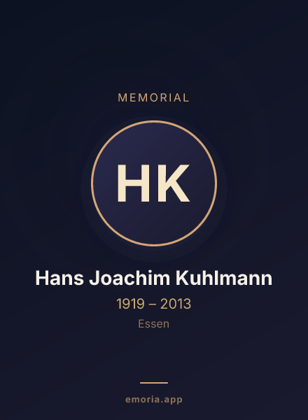 Memorial portrait of Hans Joachim Kuhlmann