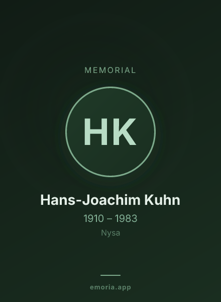 Memorial portrait of Hans-Joachim Kuhn