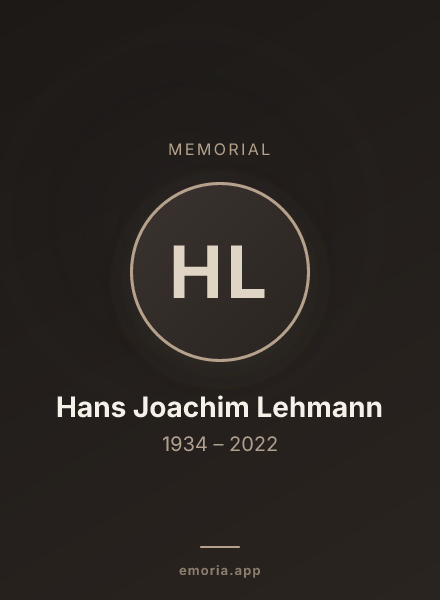 Memorial portrait of Hans Joachim Lehmann