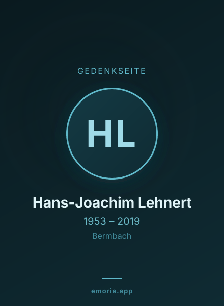 Gedenkportrait von Hans-Joachim Lehnert