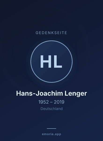 Gedenkportrait von Hans-Joachim Lenger
