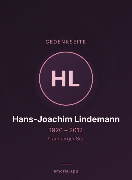 Gedenkportrait von Hans-Joachim Lindemann
