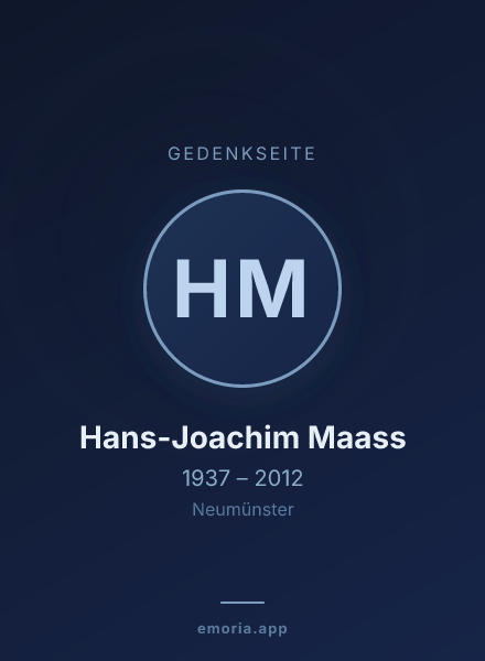 Gedenkportrait von Hans-Joachim Maass