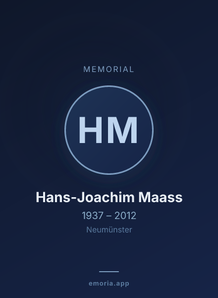Memorial portrait of Hans-Joachim Maass