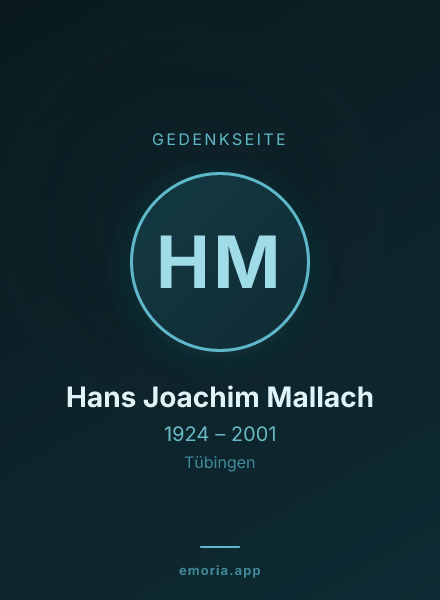 Gedenkportrait von Hans Joachim Mallach