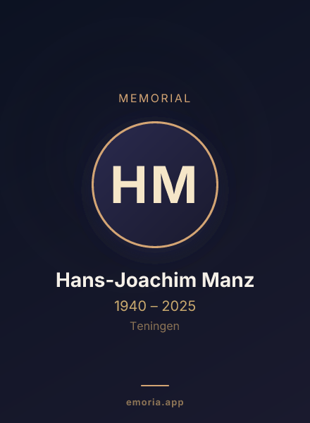 Memorial portrait of Hans-Joachim Manz