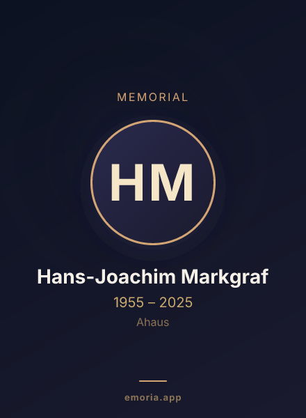 Memorial portrait of Hans-Joachim Markgraf