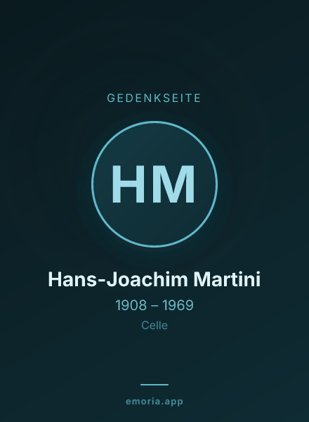 Gedenkportrait von Hans-Joachim Martini
