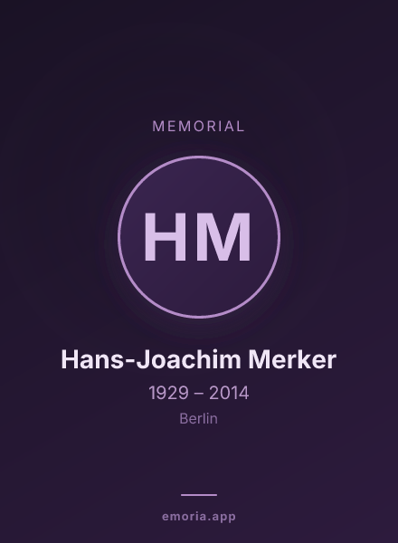 Memorial portrait of Hans-Joachim Merker