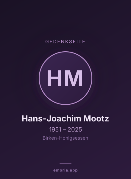 Gedenkportrait von Hans-Joachim Mootz