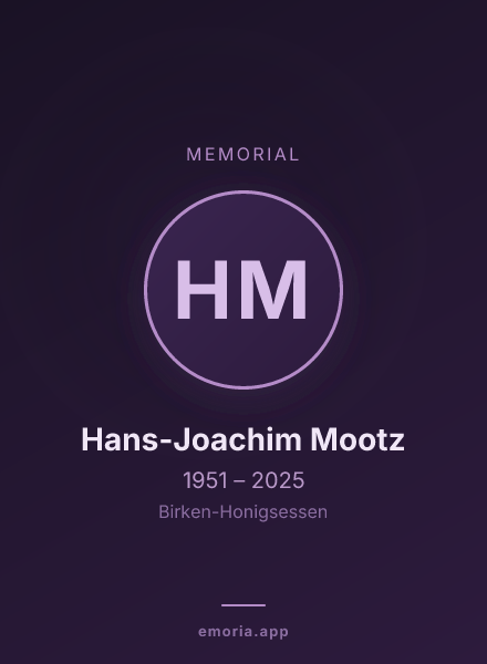 Memorial portrait of Hans-Joachim Mootz