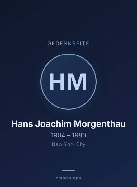 Gedenkportrait von Hans Joachim Morgenthau