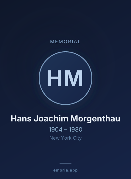 Memorial portrait of Hans Joachim Morgenthau