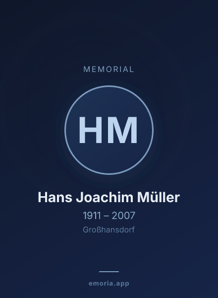 Memorial portrait of Hans Joachim Müller