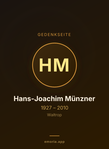 Gedenkportrait von Hans-Joachim Münzner