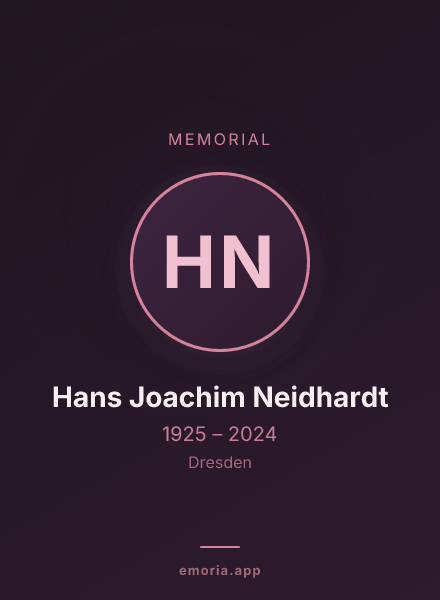 Memorial portrait of Hans Joachim Neidhardt