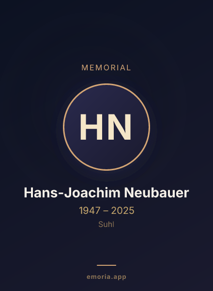 Memorial portrait of Hans-Joachim Neubauer
