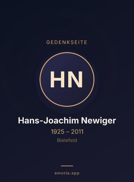 Gedenkportrait von Hans-Joachim Newiger