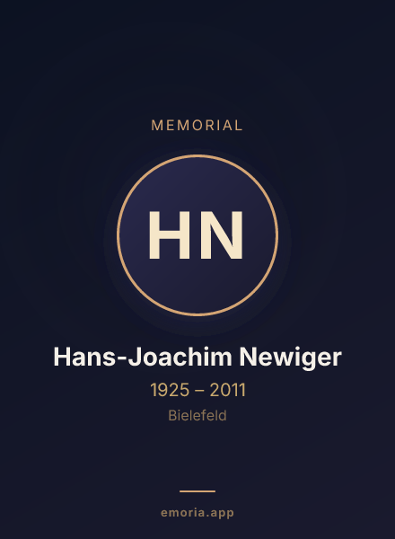 Memorial portrait of Hans-Joachim Newiger