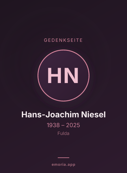 Gedenkportrait von Hans-Joachim Niesel