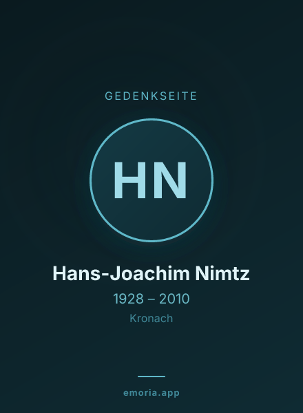 Gedenkportrait von Hans-Joachim Nimtz
