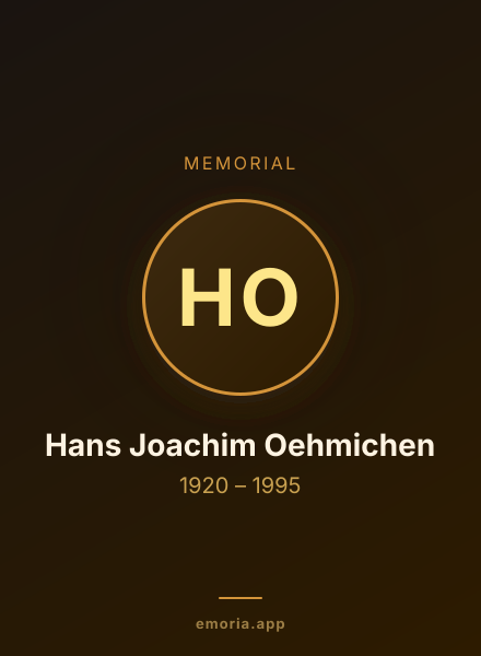Memorial portrait of Hans Joachim Oehmichen