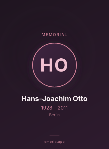 Memorial portrait of Hans-Joachim Otto