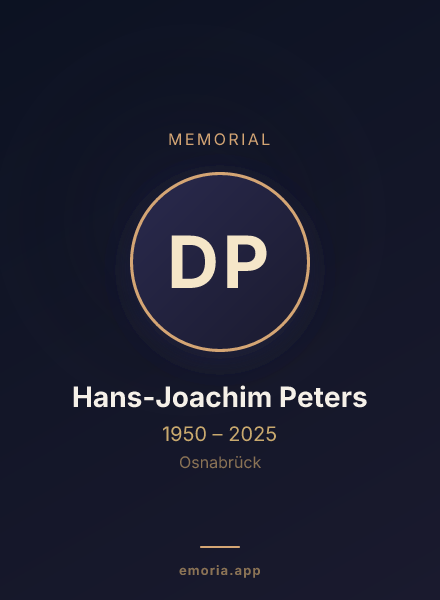 Memorial portrait of Dr. Hans-Joachim Peters