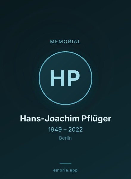 Memorial portrait of Hans-Joachim Pflüger