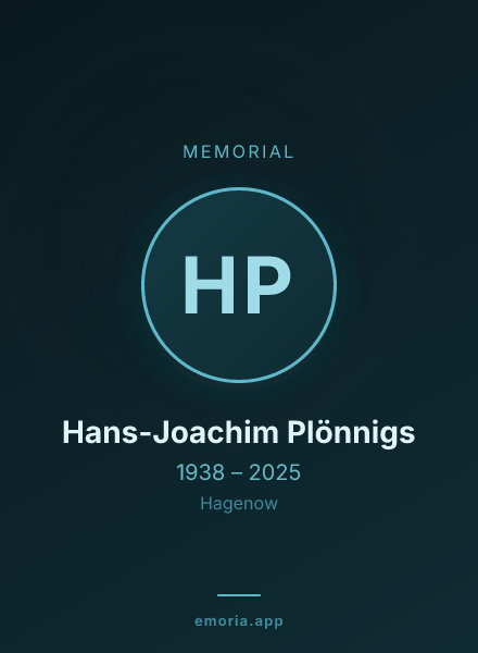 Memorial portrait of Hans-Joachim Plönnigs