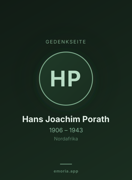 Gedenkportrait von Hans Joachim Porath
