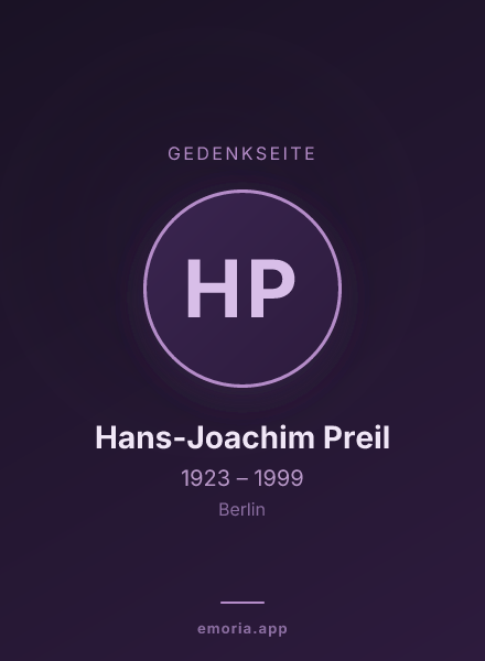 Gedenkportrait von Hans-Joachim Preil