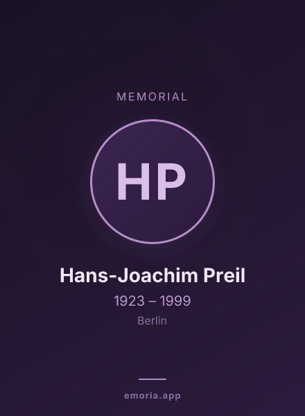 Memorial portrait of Hans-Joachim Preil