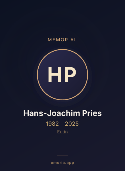 Memorial portrait of Hans-Joachim Pries