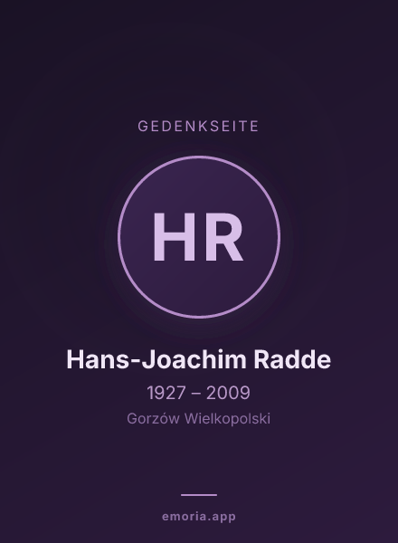 Gedenkportrait von Hans-Joachim Radde