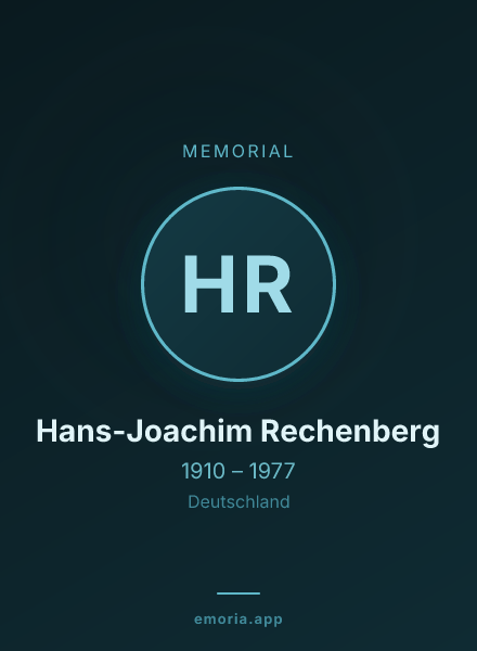Memorial portrait of Hans-Joachim Rechenberg