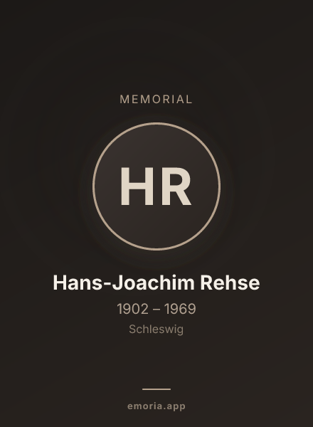 Memorial portrait of Hans-Joachim Rehse